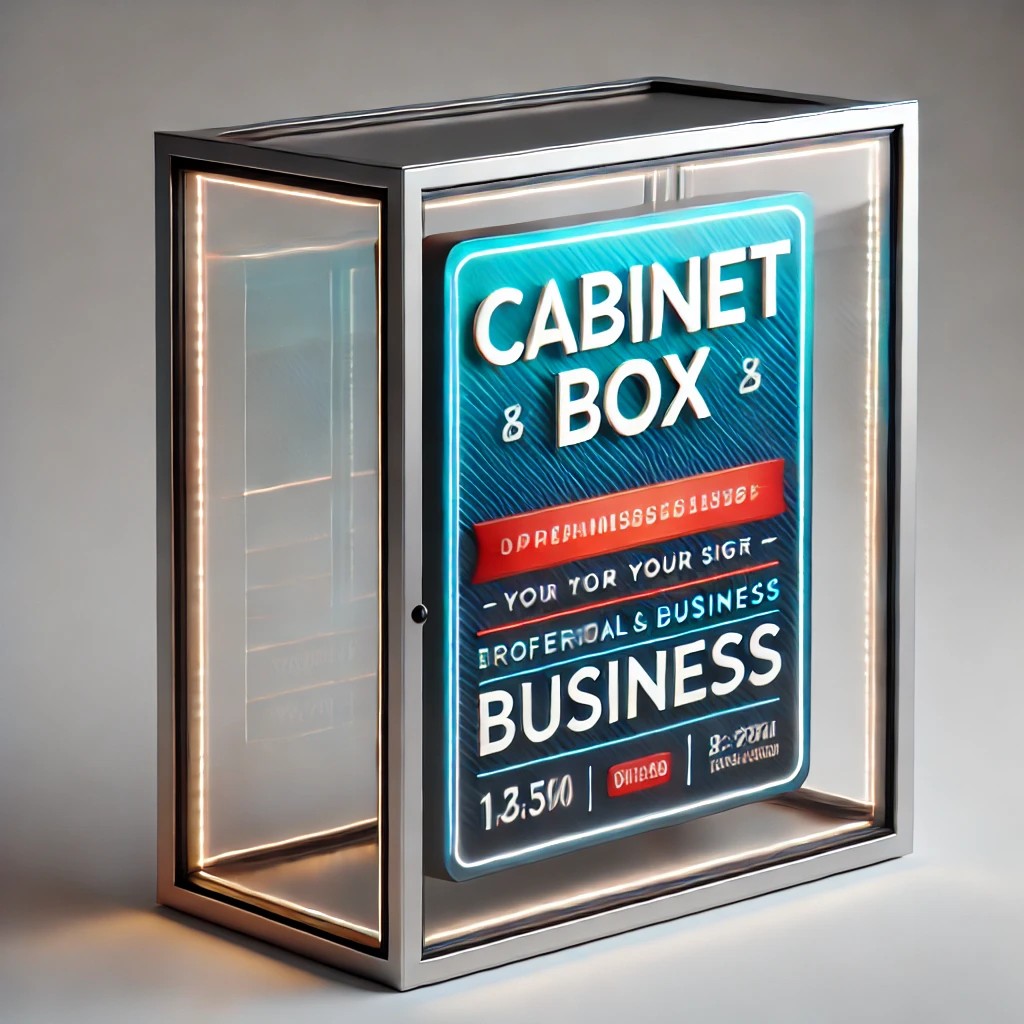 CABINET SIGN – Single Face, Push-Through Aluminum Face (Wall Mounted)
